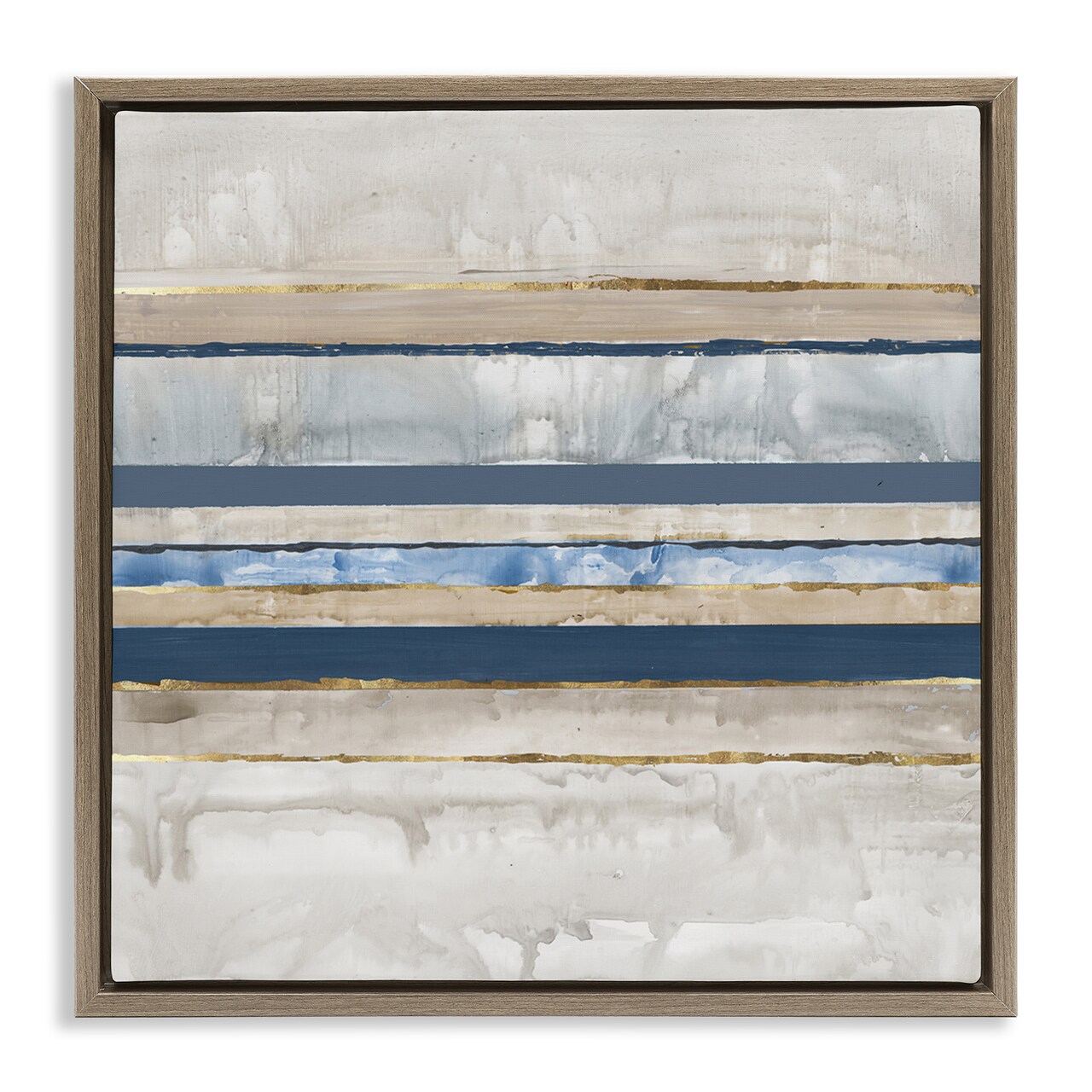 Stupell Industries Nautical Tone Stripes Floater Framed Canvas Wall Art Design by Lera